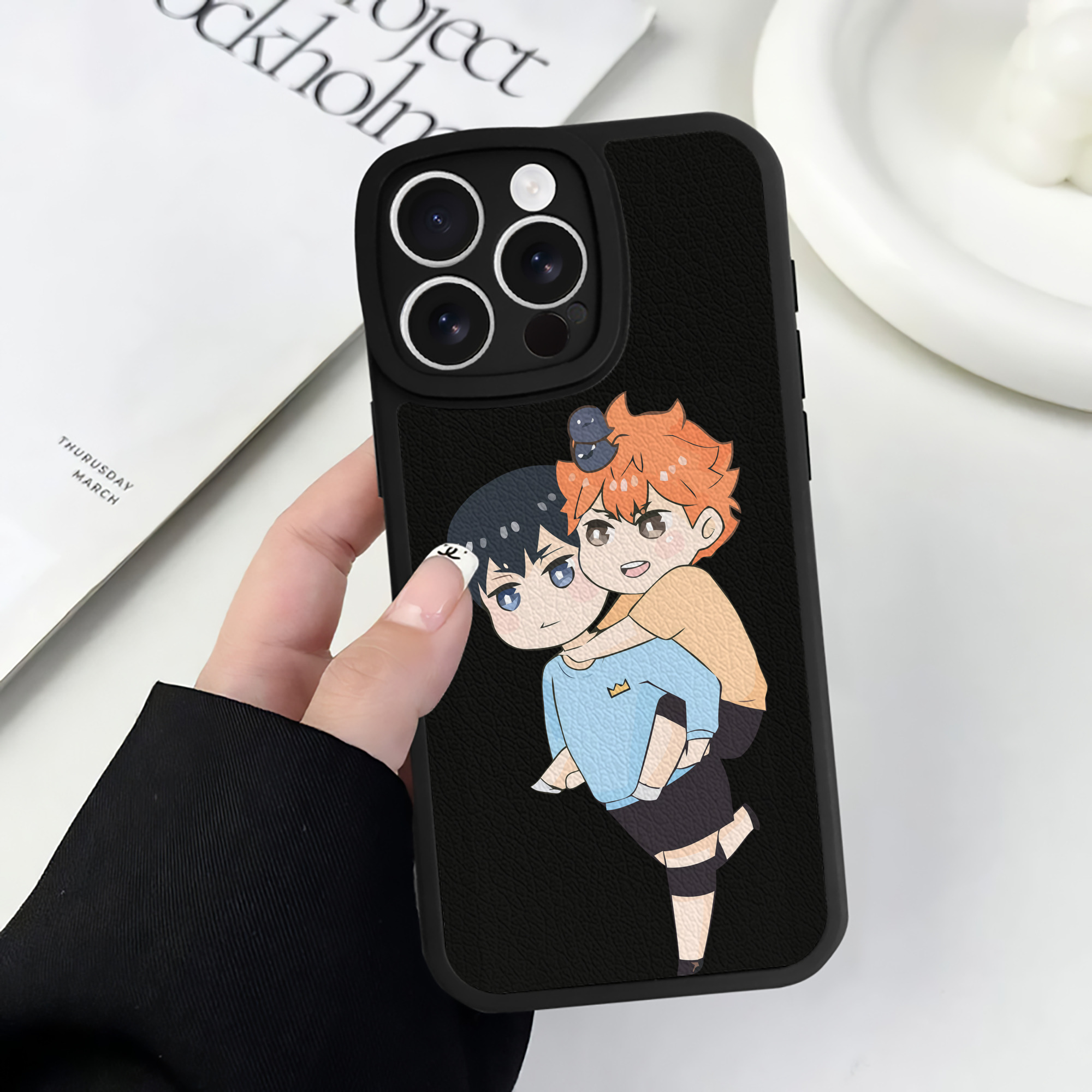 （画像用） ハイキュー!! Haikyu!! 【iPhone 16シリーズ対応】シリコンスマホケース（レザー調） 材質：シリコン
